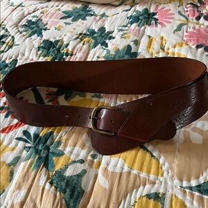 Garnet Hill Tapered Brown Leather Hip Belt